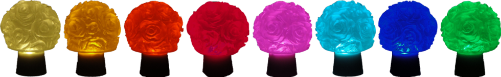 Der Lücht-Rosenball ist in 8 fröhlichen Farben lieferbar